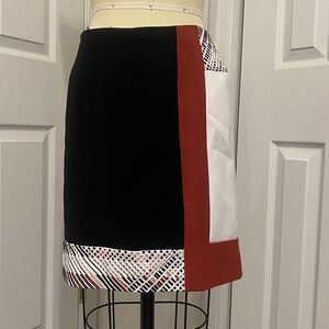 White House Black Market Black and Red Skirt